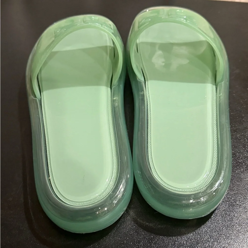 Tory Burch Light Green Slide Sandals